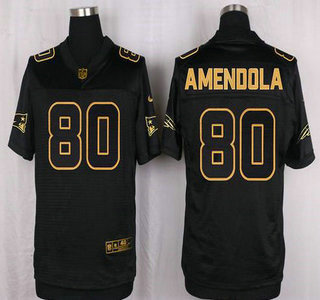 Men's New England Patriots #80 Danny Amendola Pro Line Black Gold Collection Elite Jersey