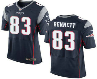 Men's New England Patriots #83 Martellus Bennett Navy Blue Team Color NFL Elite Jersey