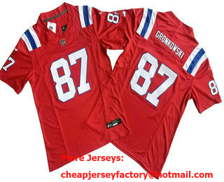 Men's New England Patriots #87 Rob Gronkowski Red 2023 FUSE Vapor Limited Stitched Jersey