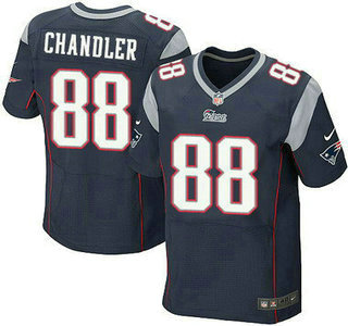 Men's New England Patriots #88 Scott Chandler Navy Blue Team Color NFL Nike Elite Jersey