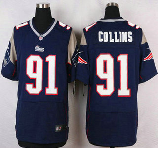 Men's New England Patriots #91 Jamie Collins Navy Blue Team Color NFL Nike Elite Jersey
