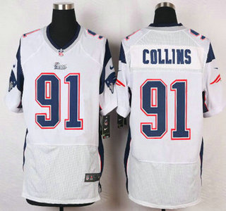 Men's New England Patriots #91 Jamie Collins White Road NFL Nike Elite Jersey