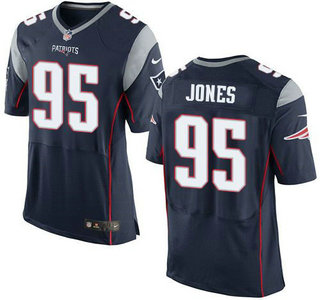 Men's New England Patriots #95 Chandler Jones Navy Blue Team Color 2015 NFL Nike Elite Jersey