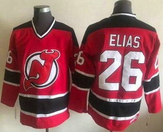 Men's New Jersey Devils #26 Patrik Elias Red Black Throwback Jersey