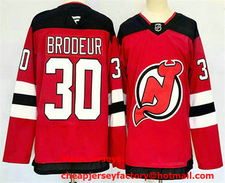 Men's New Jersey Devils #30 Martin Brodeur Red 2024 Stitched Jersey