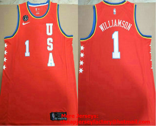 Men's New Orleans Pelicans #1 Zion Williamson All-Star USA Rising Stars Nike NBA Swingman Jersey