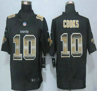 Men's New Orleans Saints #10 Brandin Cooks Black Strobe 2015 NFL Nike Fashion Jersey