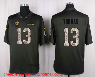 Men's New Orleans Saints #13 Michael Thomas Black Anthracite 2016 Salute To Service Stitched NFL Nike Limited Jersey