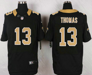 Men's New Orleans Saints #13 Michael Thomas Black Team Color NFL Nike Elite Jersey