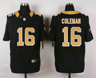 Men's New Orleans Saints #16 Brandon Coleman Black Team Color Stitched NFL Nike Elite Jersey