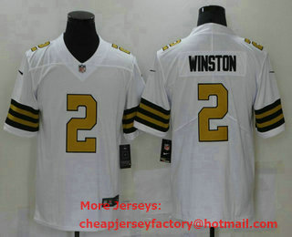 Men's New Orleans Saints #2 Jameis Winston White 2021 Color Rush Stitched NFL Nike Limited Jersey