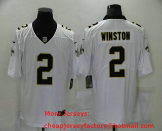 Men's New Orleans Saints #2 Jameis Winston White 2021 Vapor Untouchable Stitched NFL Nike Limited Jersey