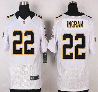 Men's New Orleans Saints #22 Mark Ingram White Road NFL Nike Elite Jersey
