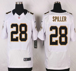 Men's New Orleans Saints #28 C.J. Spiller White Road NFL Nike Elite Jersey