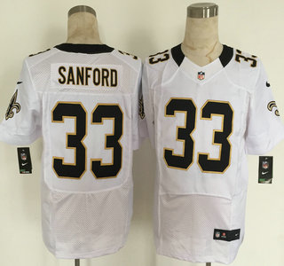 Men's New Orleans Saints #33 Jamarca Sanford Nike White Elite Jersey