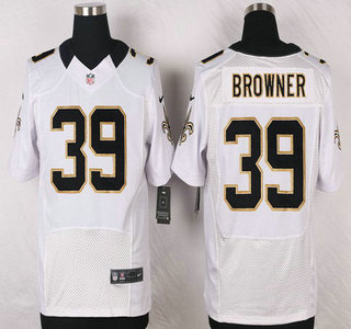 Men's New Orleans Saints #39 Brandon Browner White Road NFL Nike Elite Jersey
