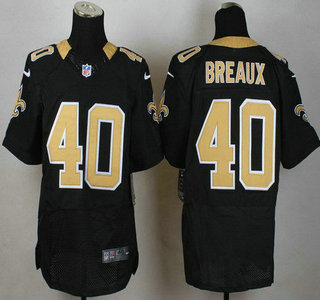 Men's New Orleans Saints #40 Delvin Breaux Black Team Color NFL Nike Elite Jersey