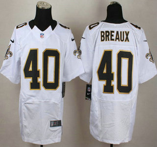 Men's New Orleans Saints #40 Delvin Breaux White Road NFL Nike Elite Jersey