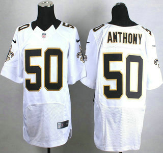 Nike New Orleans Saints #50 Stephone Anthony White Elite Jersey