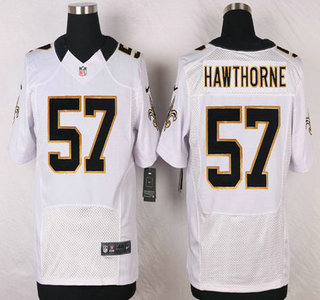 Men's New Orleans Saints #57 David Hawthorne White Road NFL Nike Elite Jersey