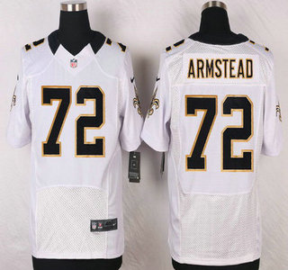 Men's New Orleans Saints #72 Terron Armstead White Road NFL Nike Elite Jersey