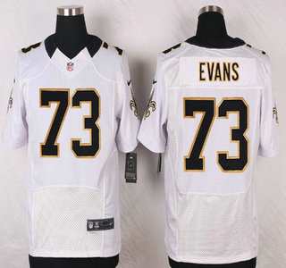 Men's New Orleans Saints #73 Jahri Evans White Road NFL Nike Elite Jersey