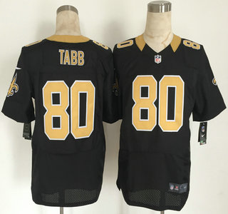 Men's New Orleans Saints #80 Jack Tabb Nike Black Elite Jersey