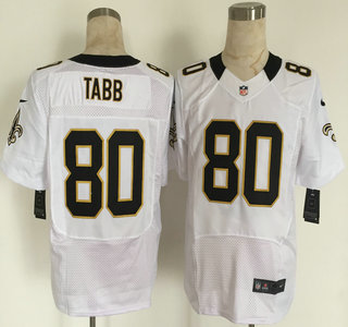 Men's New Orleans Saints #80 Jack Tabb Nike White Elite Jersey