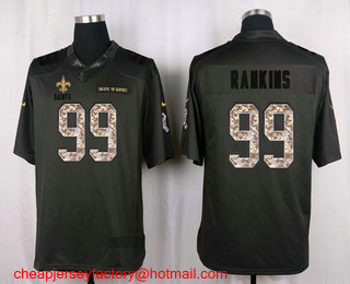 Men's New Orleans Saints #99 Sheldon Rankins Black Anthracite 2016 Salute To Service Stitched NFL Nike Limited Jersey