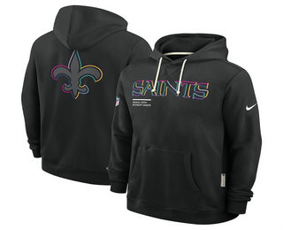 Men's New Orleans Saints Black 2025 Crucial Catch Club Pullover Hoodie
