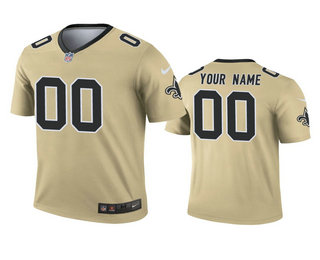 Men's New Orleans Saints Custom Gold Inverted Legend Jersey