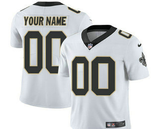 Men's New Orleans Saints Custom Vapor Untouchable White Road NFL Nike Limited Jersey