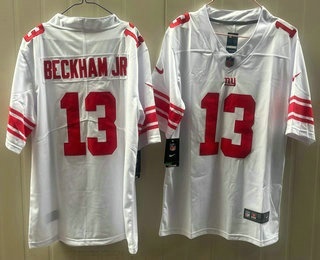 Men's New York Giants #13 Odell Beckham Jr Limited White Vapor Jersey