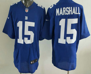 Men's New York Giants #15 Brandon Marshall Royal Blue Team Color Stitched NFL Nike Elite Jersey