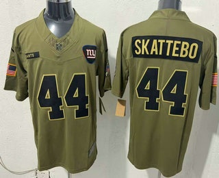Men's New York Giants #44 Cam Skattebo Olive 2025 FUSE Salute to Service Limited Jersey