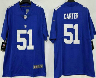 Men's New York Giants #51 Abdul Carter Limited Blue Vapor Jersey