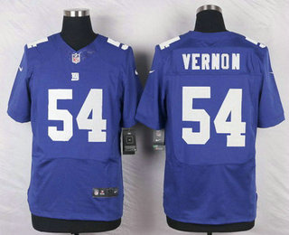 Men's New York Giants #54 Olivier Vernon Royal Blue Team Color NFL Nike Elite Jersey