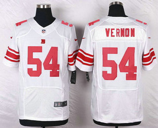 Men's New York Giants #54 Olivier Vernon White Road NFL Nike Elite Jersey