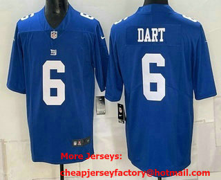 Men's New York Giants #6 Jaxson Dart Limited Blue Vapor Jersey