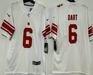 Men's New York Giants #6 Jaxson Dart Limited White Vapor Jersey