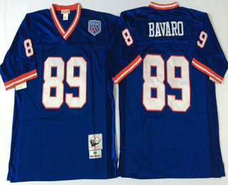 Men's New York Giants #89 Mark Bavaro Blue Mitchell & Ness Throwback Vintage Football Jersey
