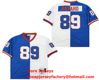 Men's New York Giants #89 Mark Bavaro Blue White Split Throwback Jersey
