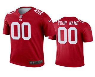 Men's New York Giants Custom Red Inverted Legend Jersey