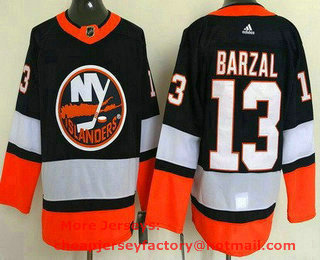 Men's New York Islanders #13 Mathew Barzal Navy 2021 Reverse Retro Authentic Jersey