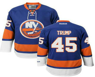 Men's New York Islanders #45th Presidential Candidate Donald Trump Blue Jersey