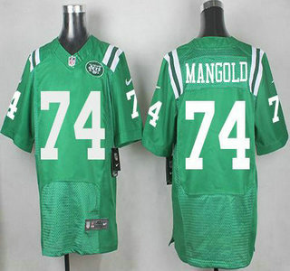 Men's New York Jets #74 Nick Mangold Nike Kelly Green Color Rush 2015 NFL Elite Jersey