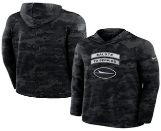 Men's New York Jets Black 2026 Salute to Service Sideline Lightweight Hoodie Long Sleeve Top