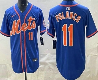 Men's New York Mets #11 Jorge Polanco Blue Limited Jersey