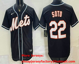 Men's New York Mets #22 Juan Soto 2026 Black Fashion Cool Base Jersey