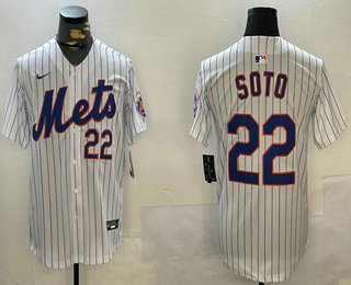 Men's New York Mets #22 Juan Soto Number White Limited Stitched Jersey